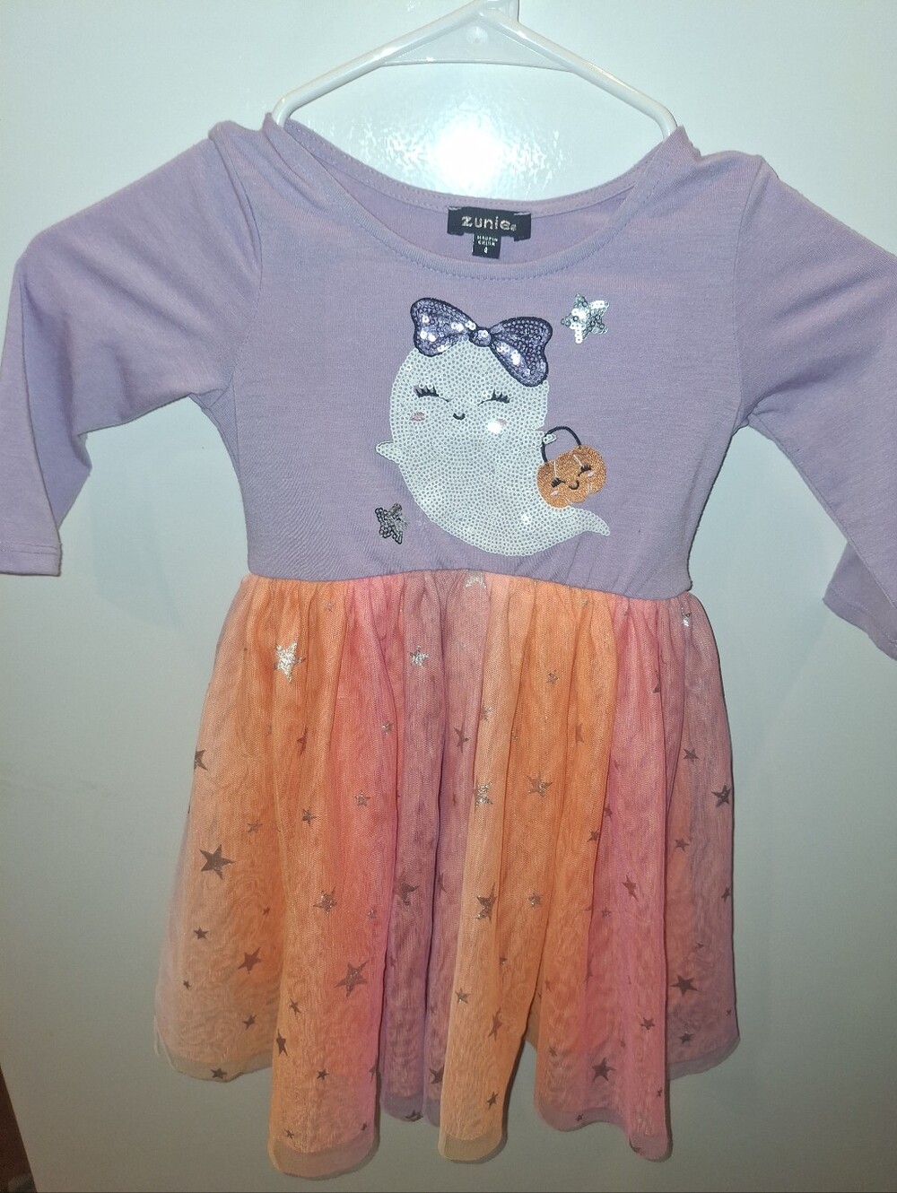 Zunie Lavender Ghost Dress with Orange-Pink Ombre Tulle